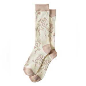 Keith Haring Men’s Crossed Fingers Cream Crew Sock
